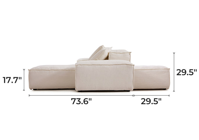 Freedom Modular Khaki Double-Sided Sectional Sofa