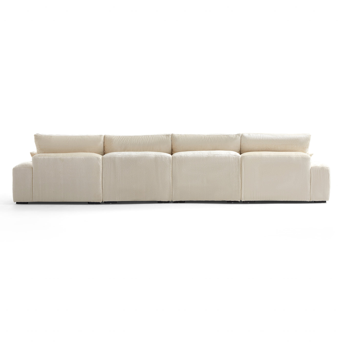 The Empress Navy Blue U Shaped Sectional-Beige-161.4"