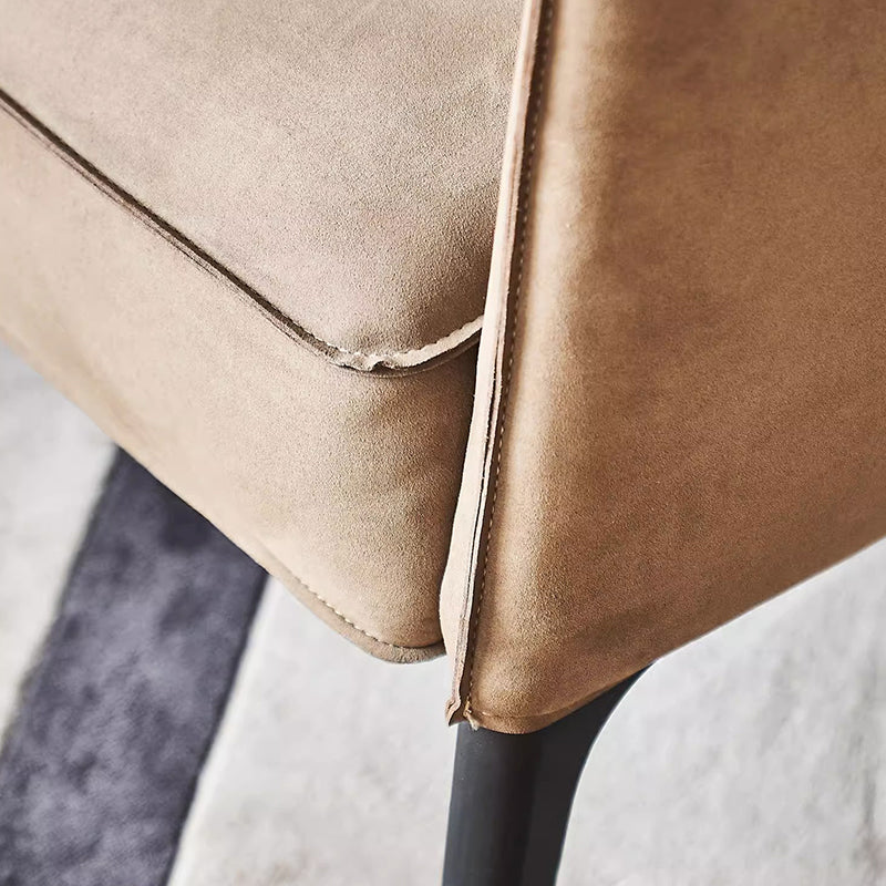 Hippo Camel Suede Accent Chair-Camel