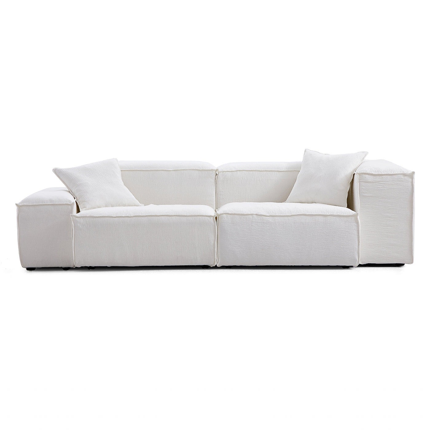 Freedom Modular Khaki Sofa-White-Low&High-106.3″