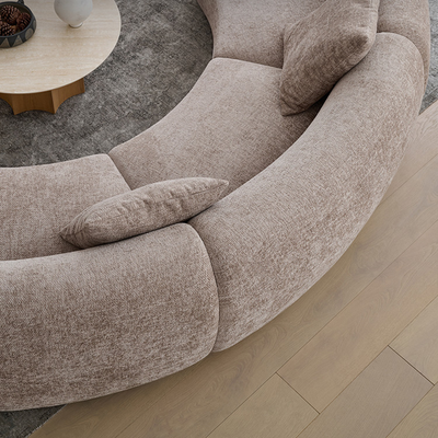 Nestled Curved Open End Sectional Sofa-Sand