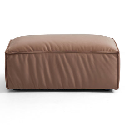 Luxury Minimalist Brown Fabric Sofa and Ottoman-Brown