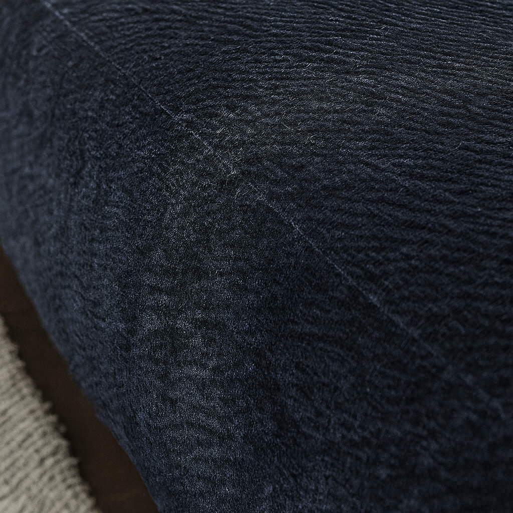 Velvet Curved Sectional Sofa in Midnight Black-Black