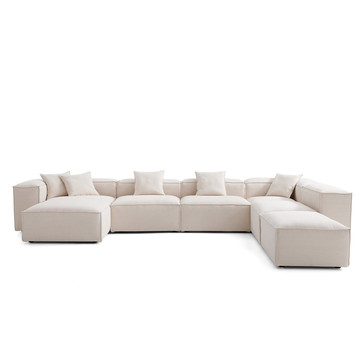 Freedom Modular Khaki Open End Sectional Sofa-Khaki-181.1"-High