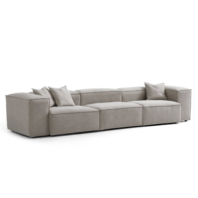 Freedom Modular New Gray Sofa-Sand-143.7"-High