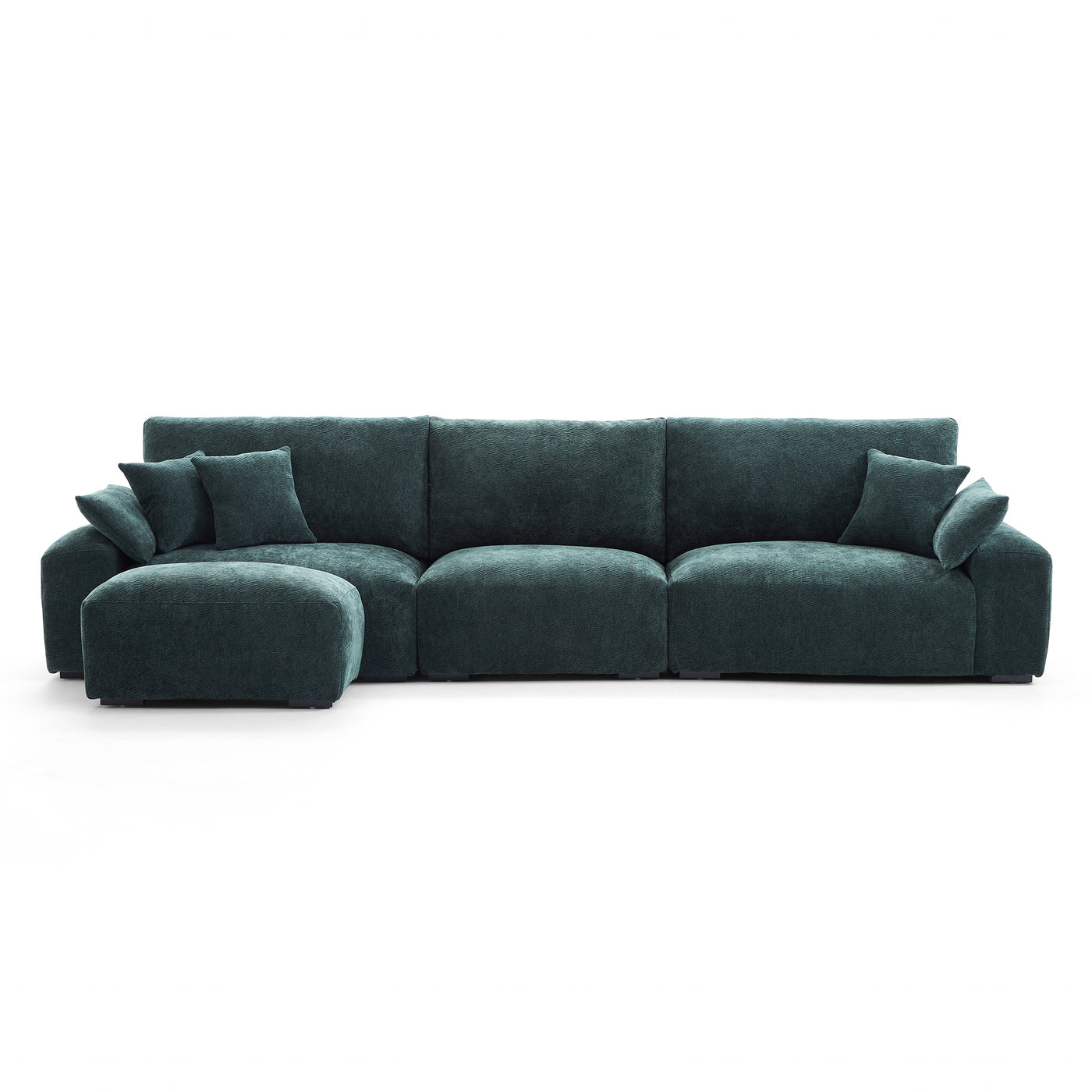 The Empress Green Sofa and Ottoman-Green-141.7″