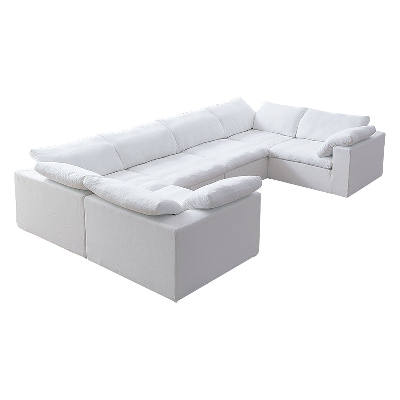 Tender Wabi Sabi U Shaped White Sectional Sofa-hidden