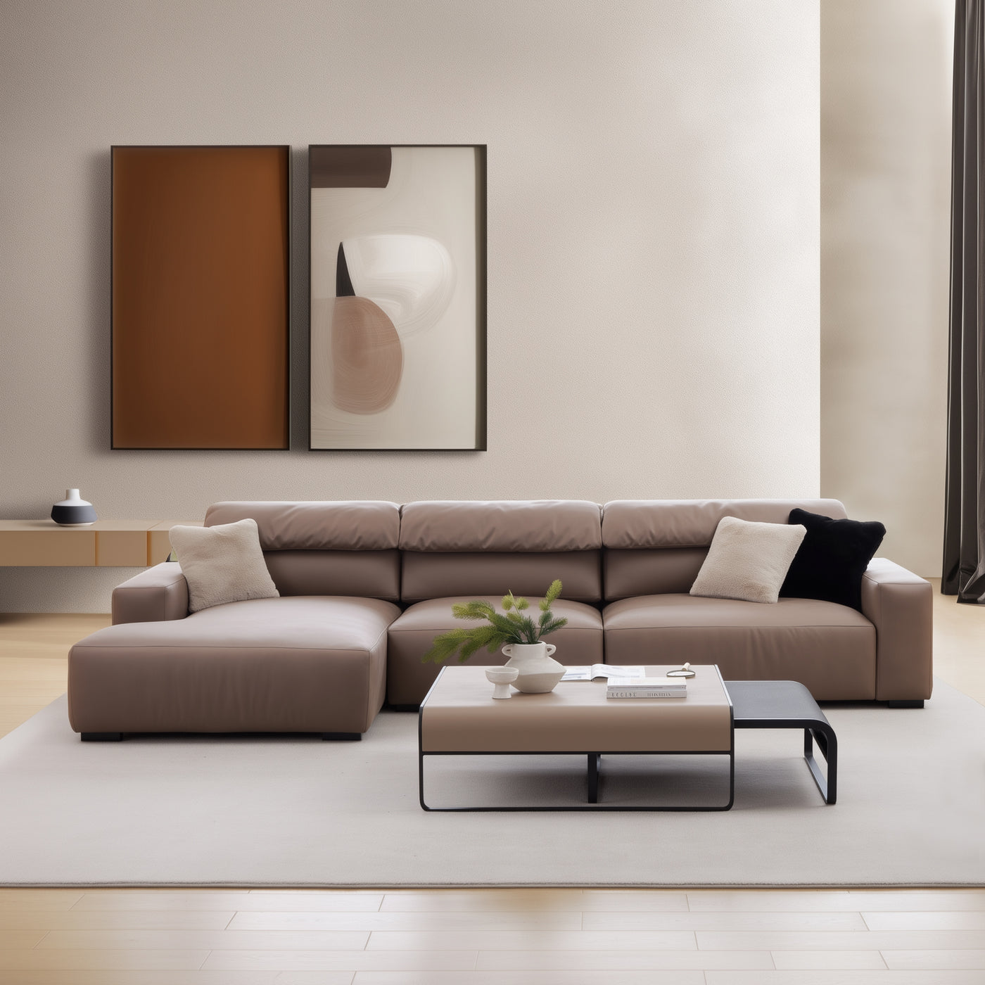 Chestnut Sectional-Brown