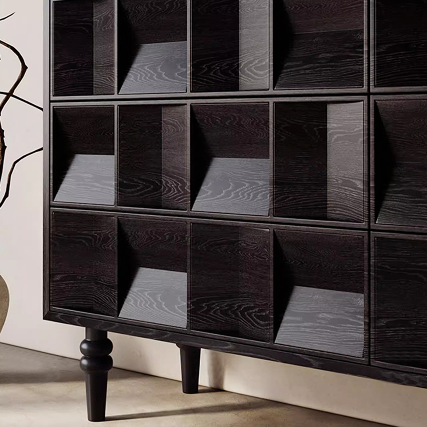 Kenzo Geometric Wood Sideboard