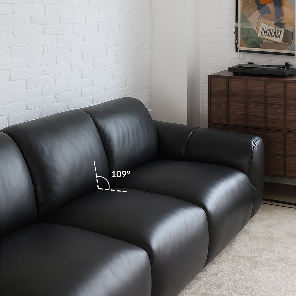 Rex Leather Sofa-Black