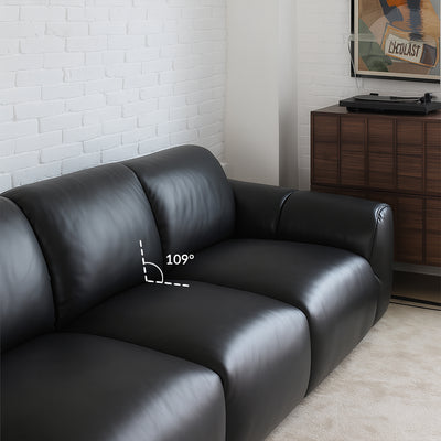 Rex Leather Sofa-Black