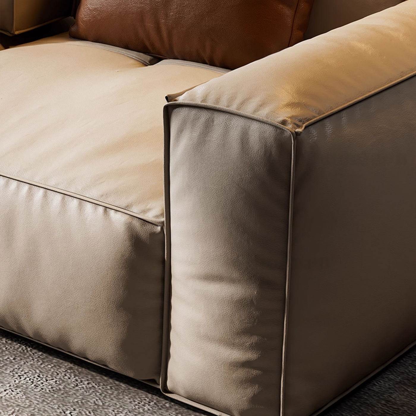Sugar Cube Leather Sectional