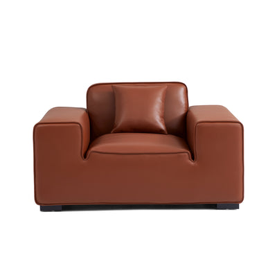 Domus Modular Brown Leather Armchair-Brown