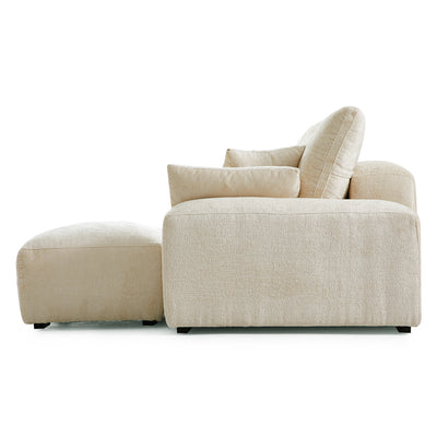 The Empress Gray Sofa and Ottoman-Beige