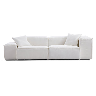 Freedom Modular Gray Sofa-White-Low&High-106.3″