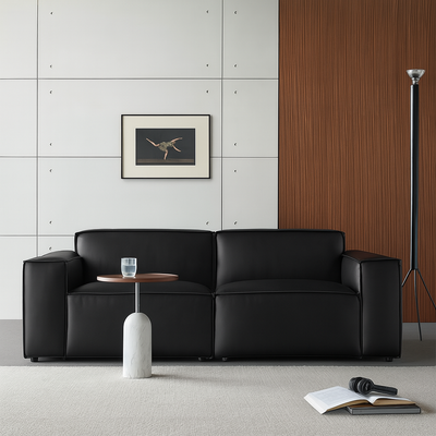 Kendall Italian Top Grain Leather Sofa-Black