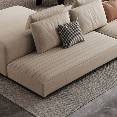 Brandy Channel Tufting Sectional with Coffee Table