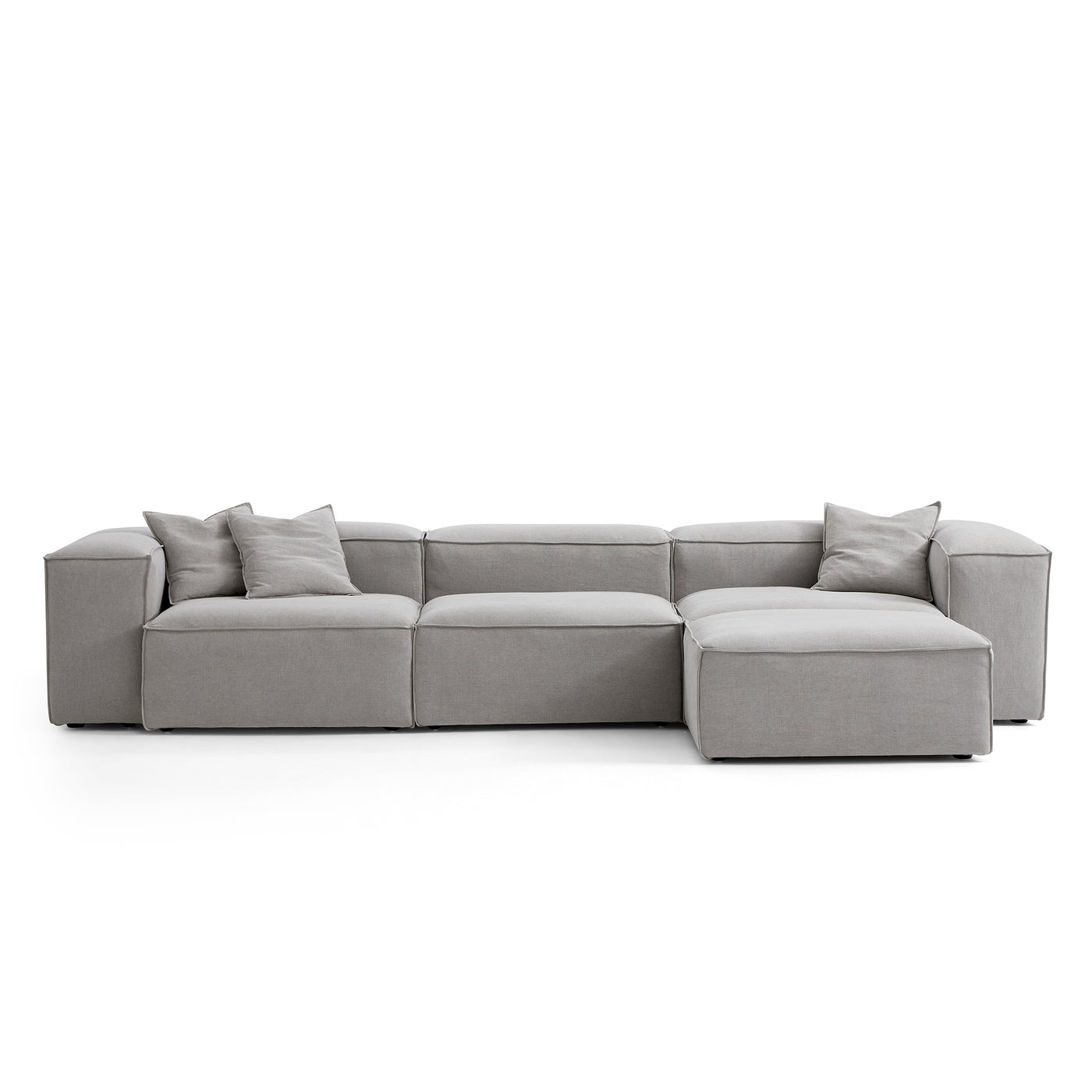 Freedom Modular Sofa with Ottoman-New Gray-143.7"-High