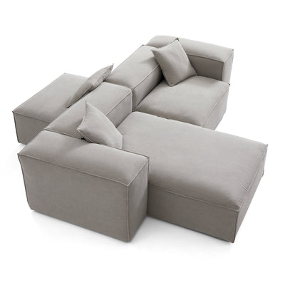 Freedom Modular Double Sided Sectional Sofa-New Gray-106.3"-High