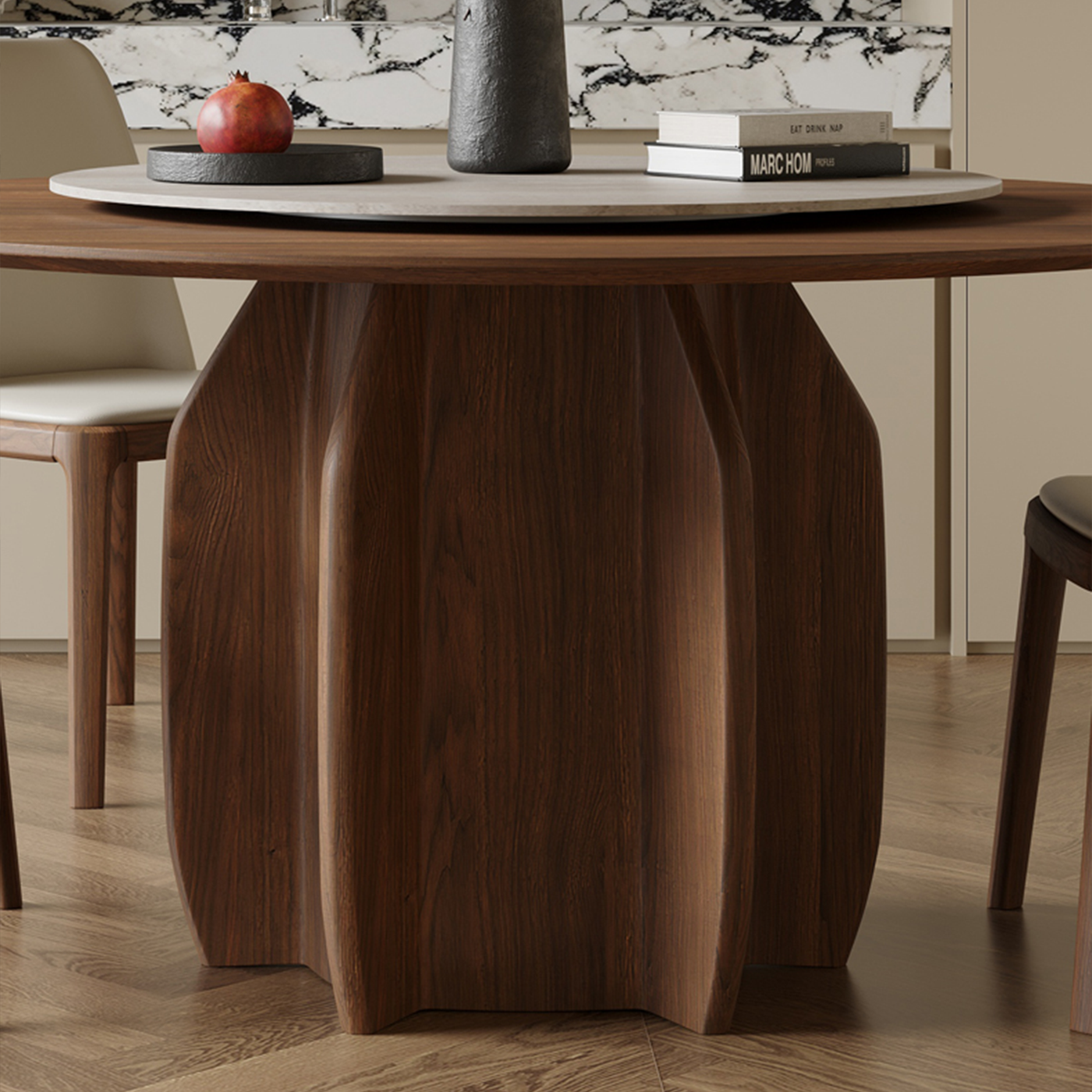Elamer Rotating Round Dining Table