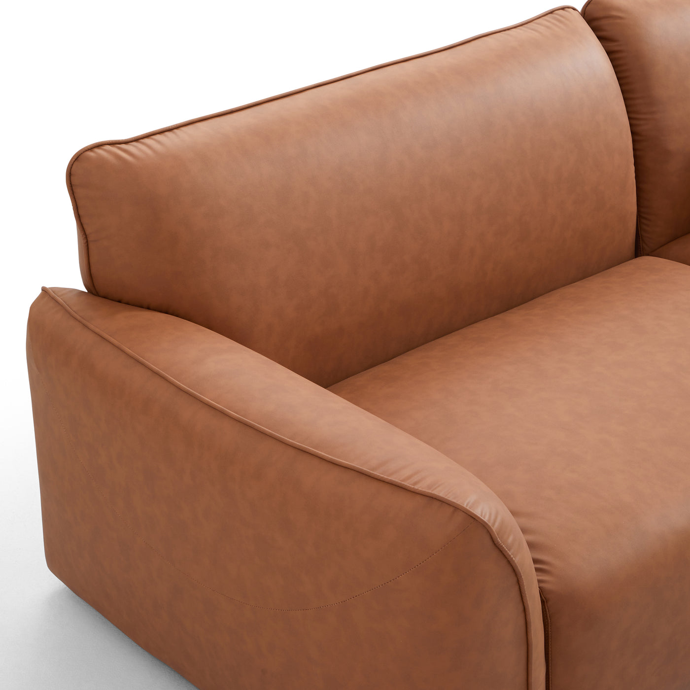 Milano Moda Minimalist Brown Sofa-Brown