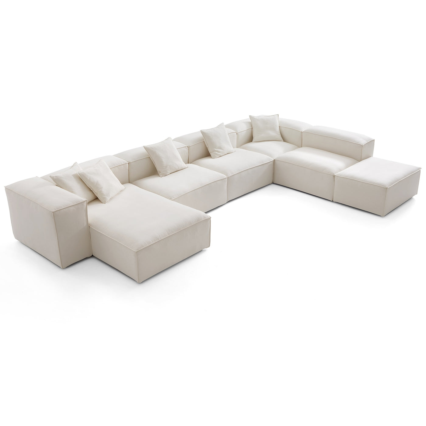 Freedom Modular Beige Open End Sectional Sofa-Beige-181.1"-High