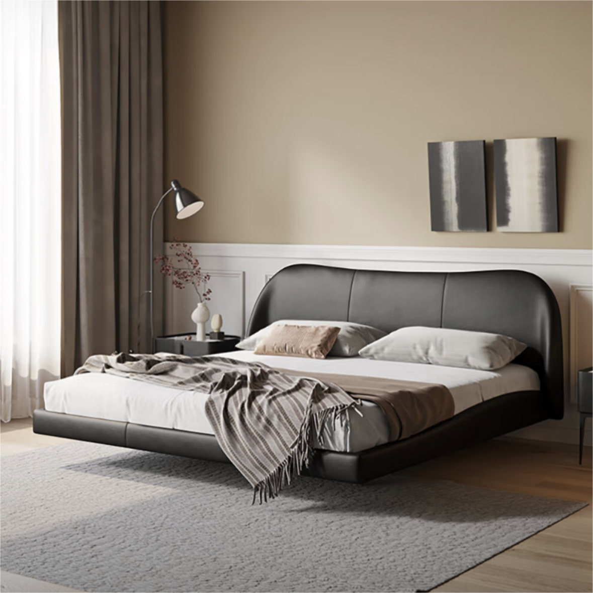 Molten Leather Floating Bed