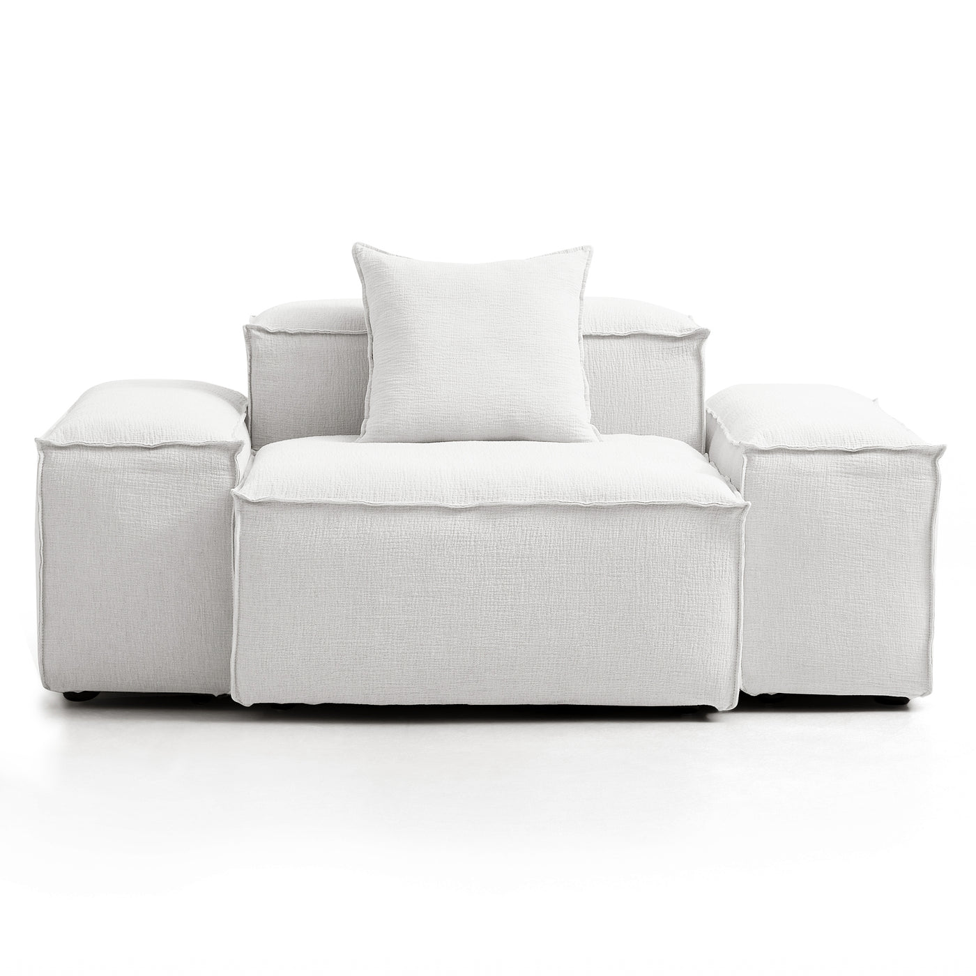 Freedom Modular Gray Accent Armchair-White-Low