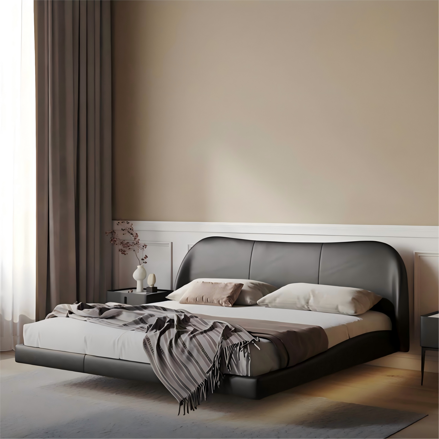 Molten Leather Floating Bed