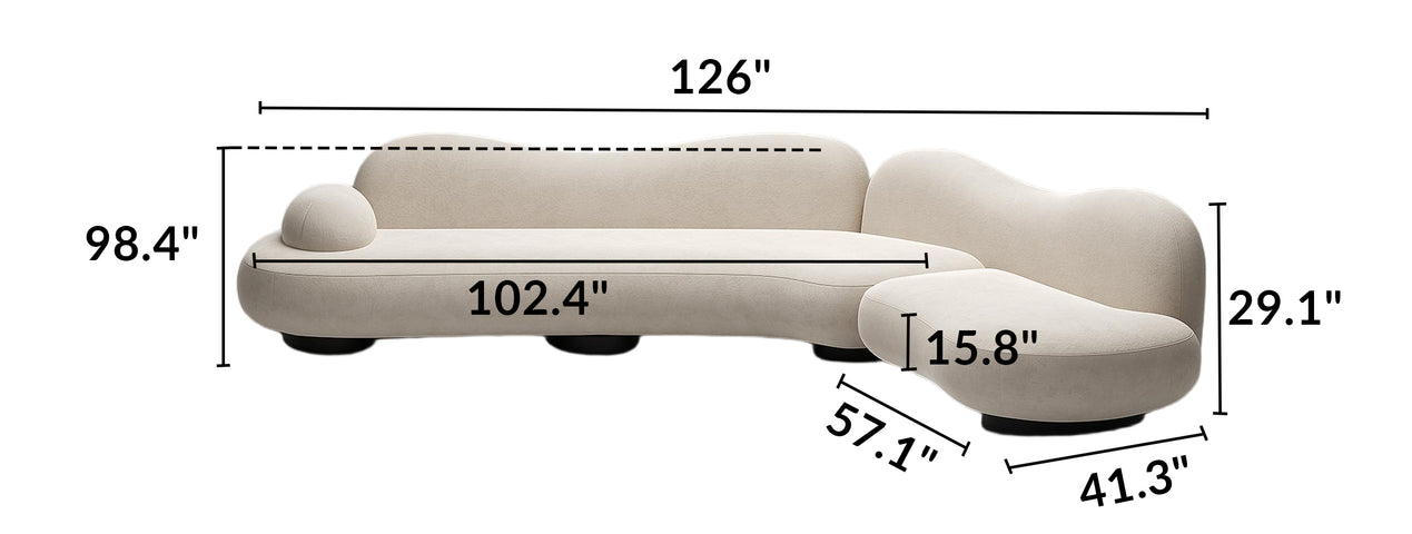 Velvet Curved Sectional Sofa