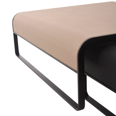 Duet coffee table set-39.4″ & 31.5″-Khaki & Black