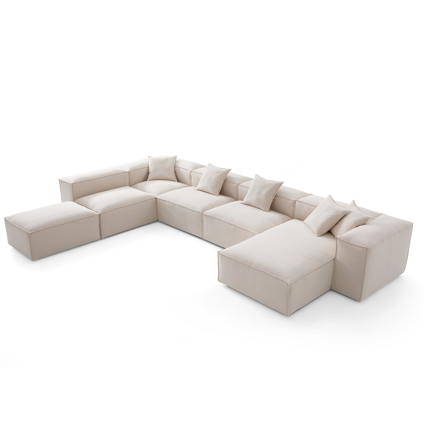 Freedom Modular Khaki Open End Sectional Sofa-Khaki-181.1"-High