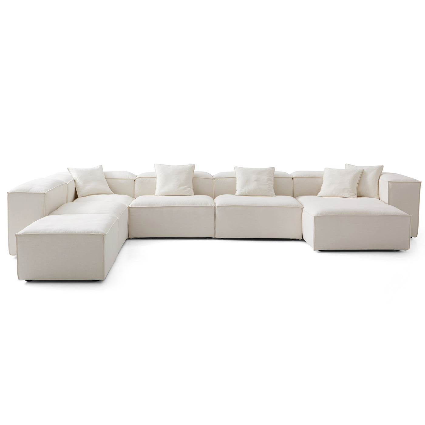 Freedom Modular Beige Open End Sectional Sofa-Beige-181.1"-High