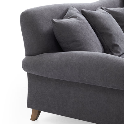 Isabelle Vintage Gray Fabric Sofa-Gray