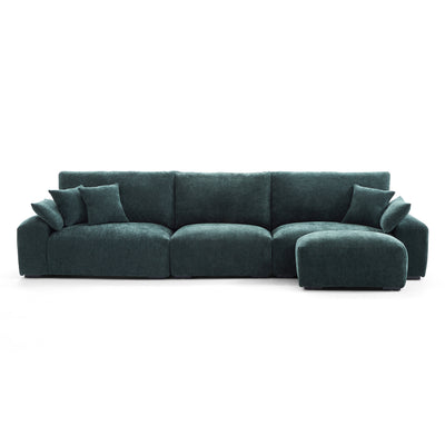 The Empress Green Sofa and Ottoman-Green-141.7″