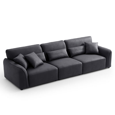 Milano Moda Minimalist Black Sofa-Black-122.0"