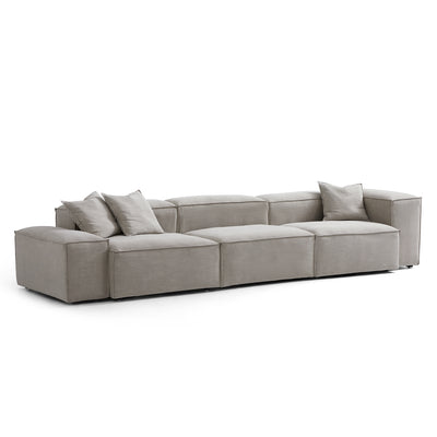 Freedom Modular New Gray Sofa-Sand-143.7"-Low & High