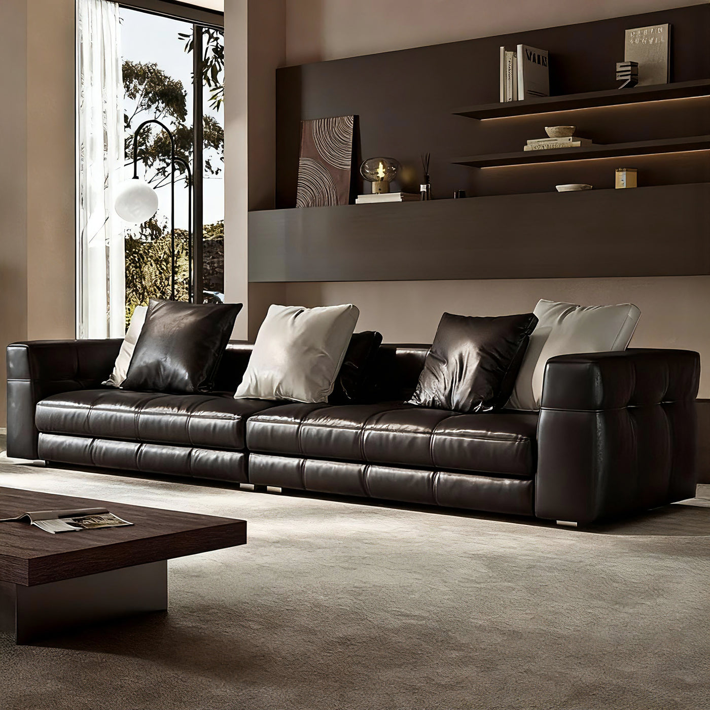 Blazer Black Leather Sofa