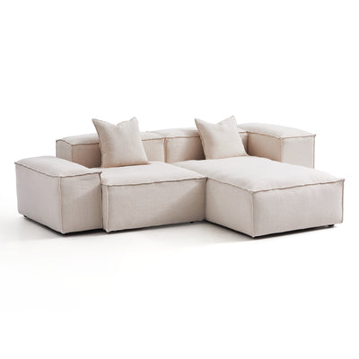 Freedom Modular Gray Sectional Sofa-Khaki-106.3″-Low & High