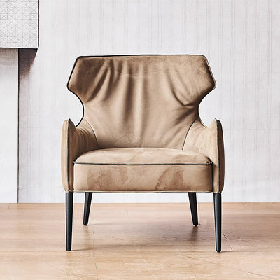 Hippo Camel Suede Accent Chair-Camel