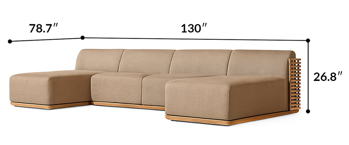 Solana Designer Teak Outdoor Sofa & Lounge Set