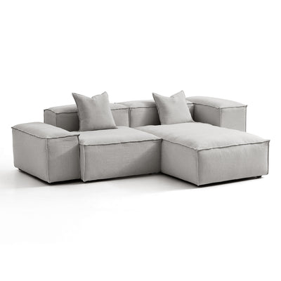 Freedom Modular White Sectional Sofa-Gray-Low & High-106.3″
