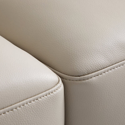 Noble Beige Leather Sofa Set-Beige
