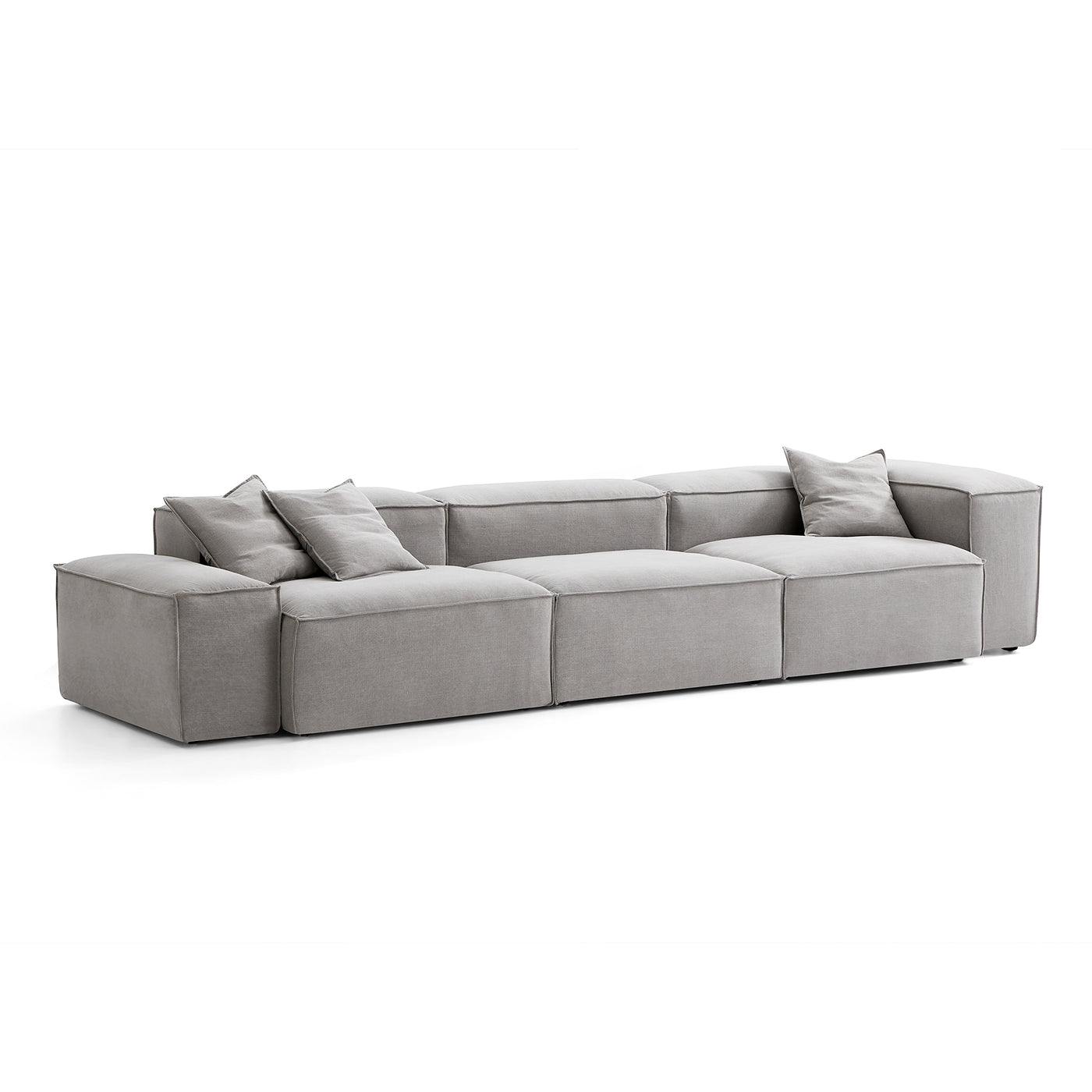 Freedom Modular Sectional Sofa-New Gray-143.7"-Low & High