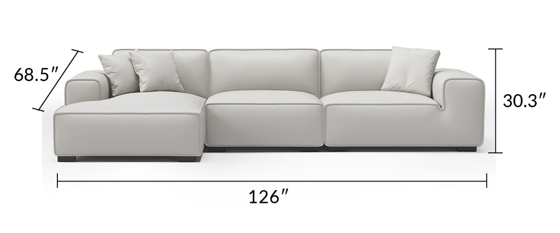 Domus Modular Black Leather Sectional Sofa