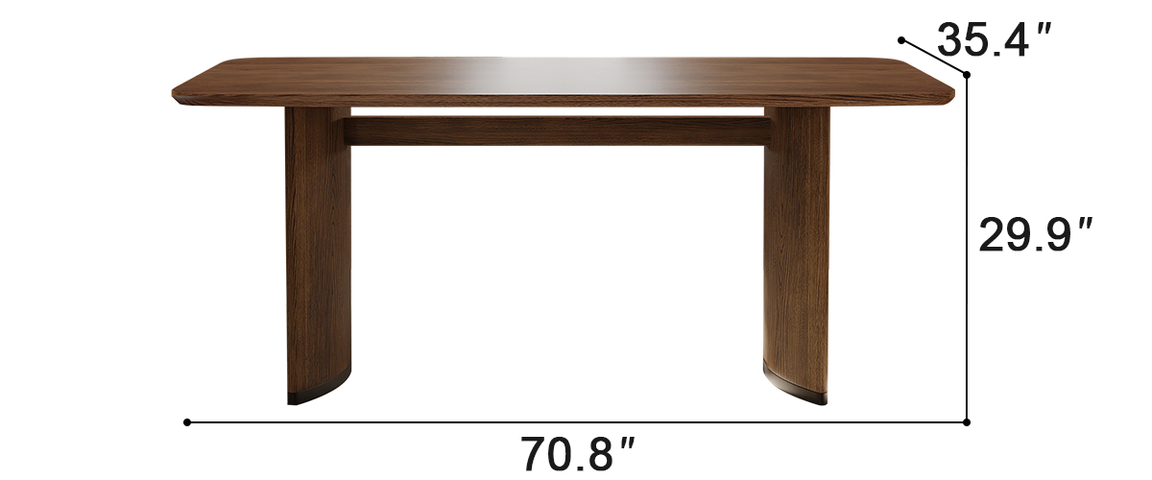 Arcus Walnut Pedestal Dining Table