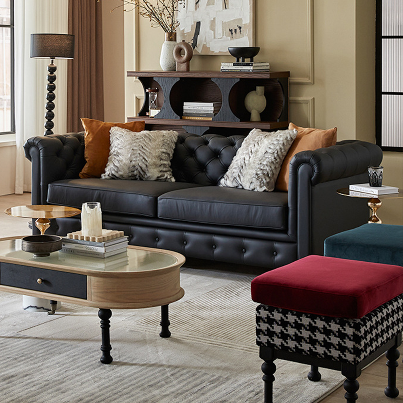 Durango Chesterfield Top Grain Leather Tufted Sofa