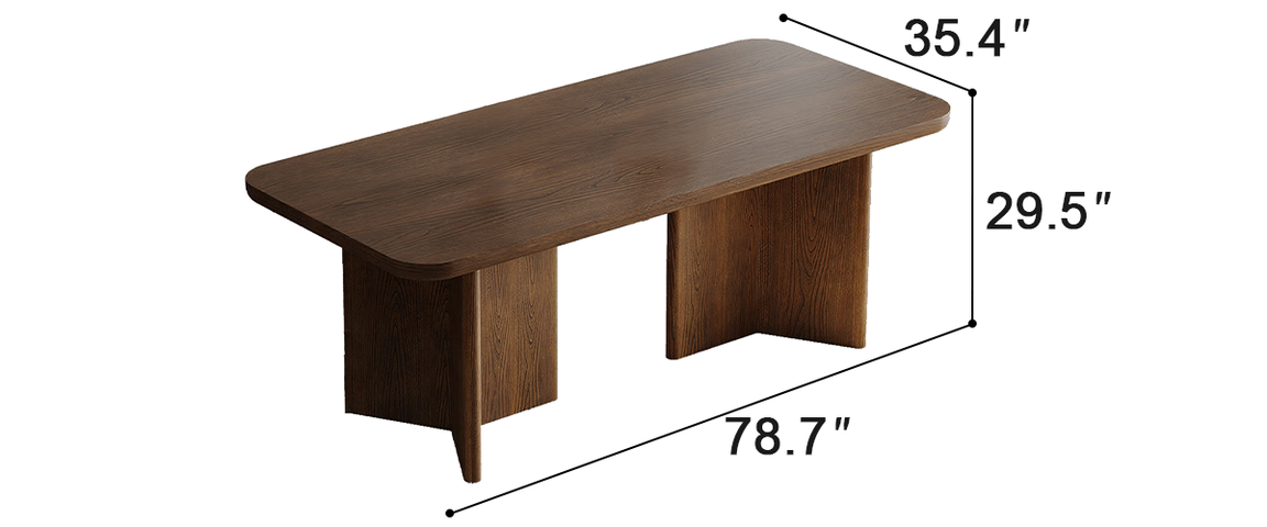 Orin Rounded-Edge Walnut Dining Table