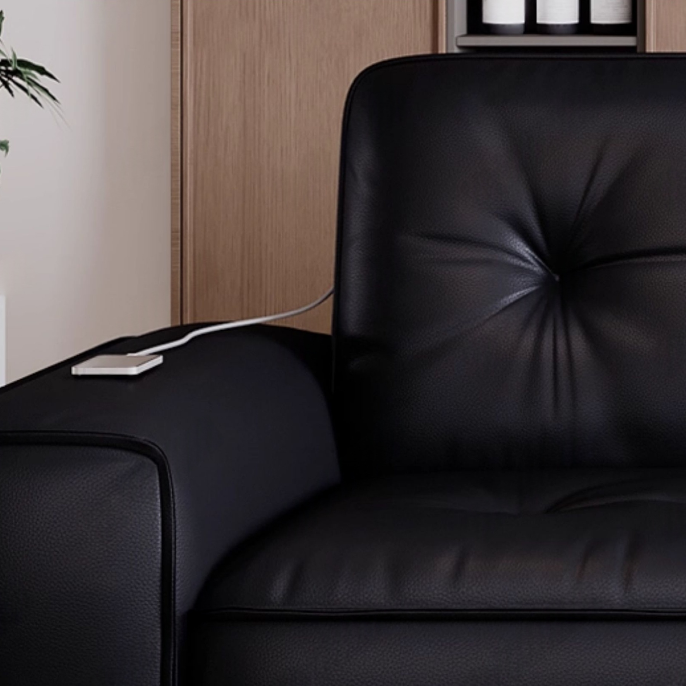 Onyx Leather Electric Recliner Sofa Bed