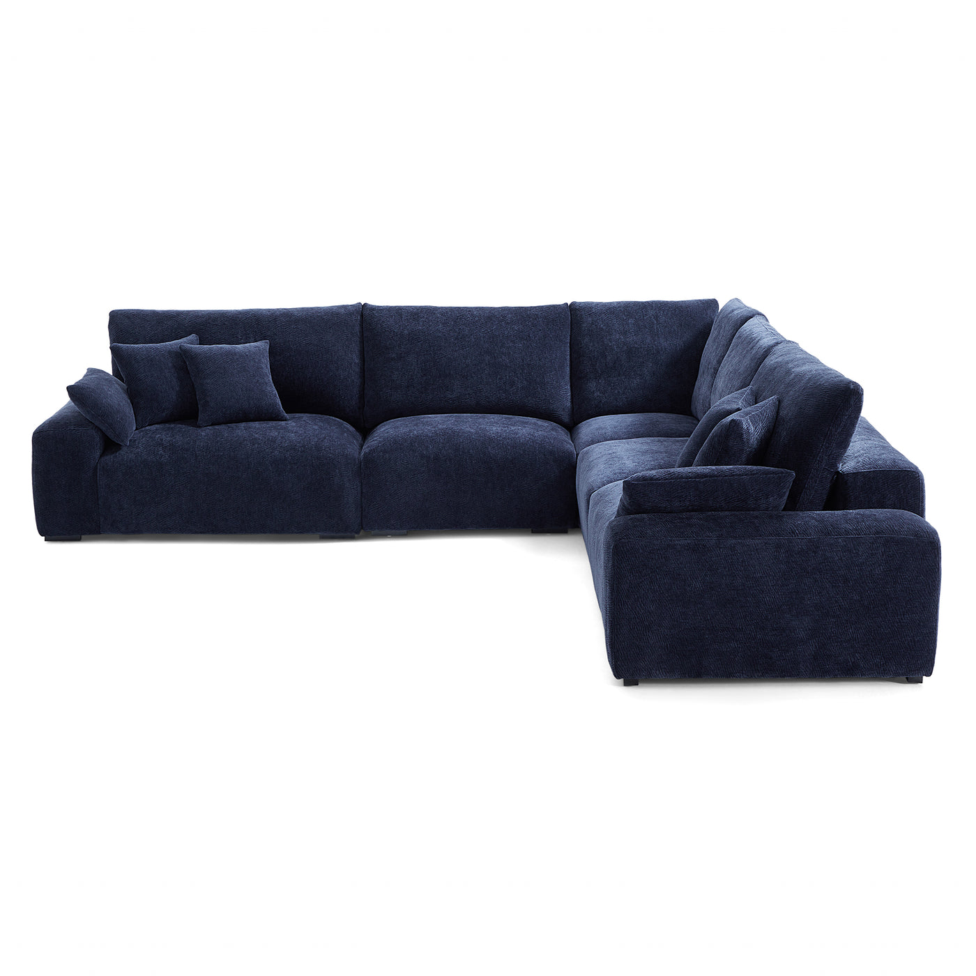 The Empress Navy Blue Corner Sectional-Navy Blue-128.0"